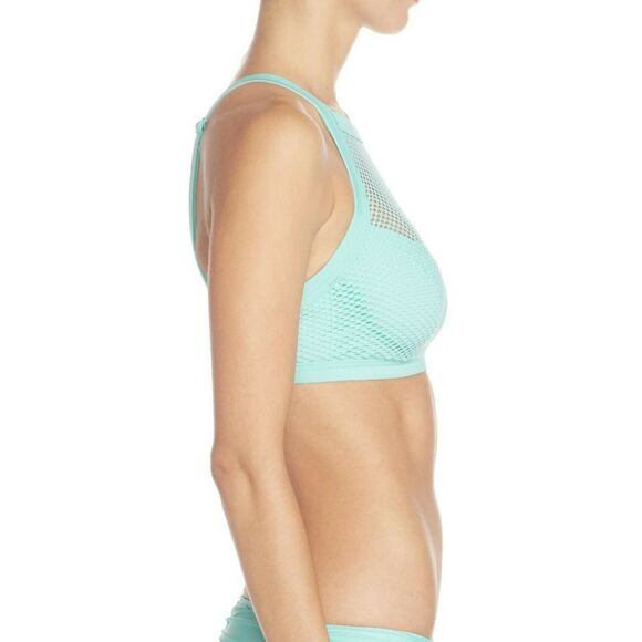 PROFILE BLUSH Gottex Caught in the Net high neck underwire bikini top Sz S D Cup - Picture 3 of 8